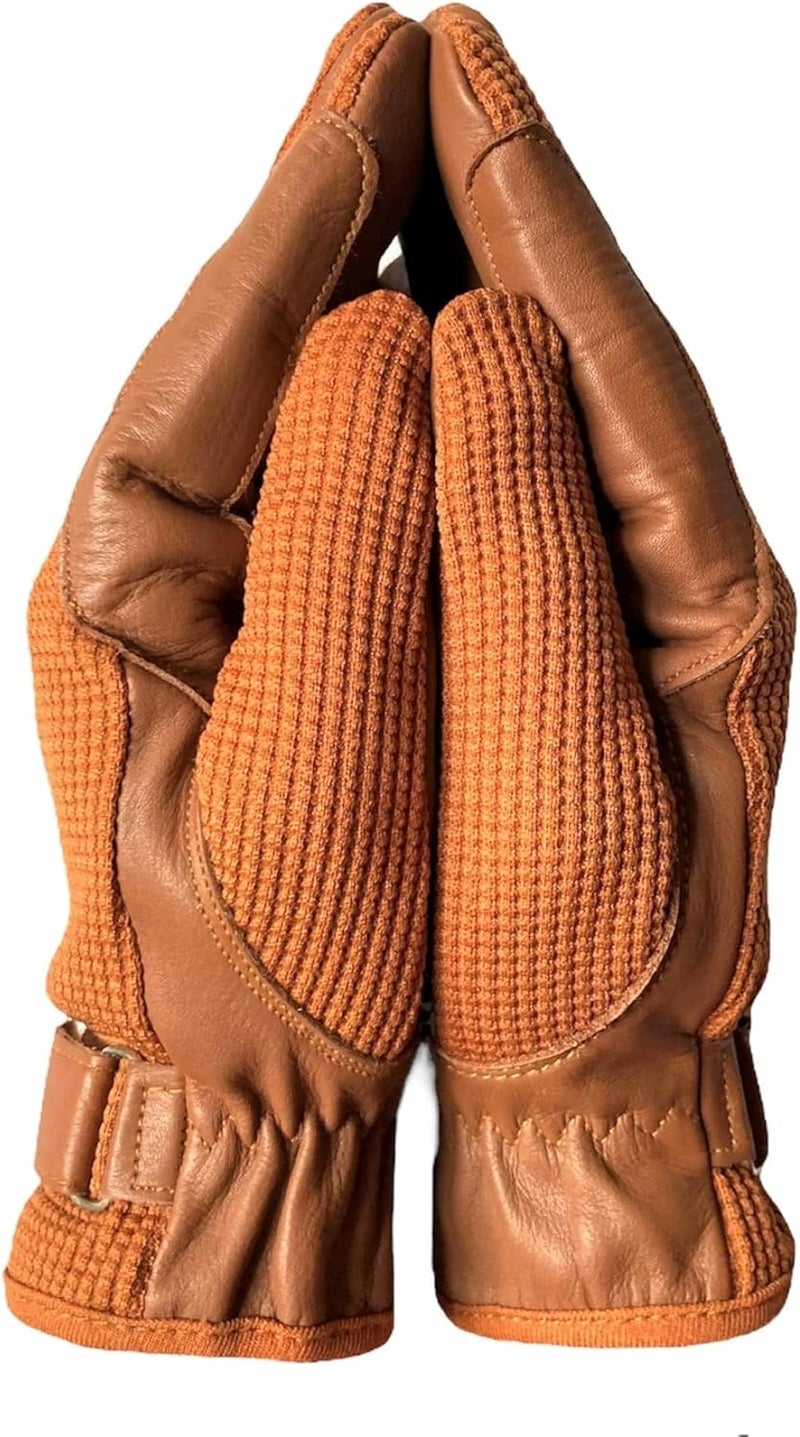 MUSTANG Ladies Horse Riding Women's Gloves Equestrian Real Leather & Cotton Premium Quality in TAN - Image 2